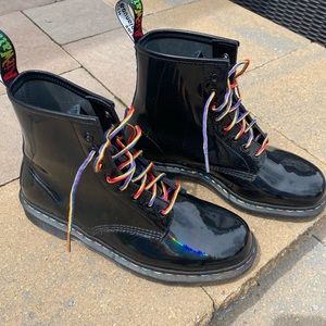 Unisex - 1460 RAINBOW PATENT BLack